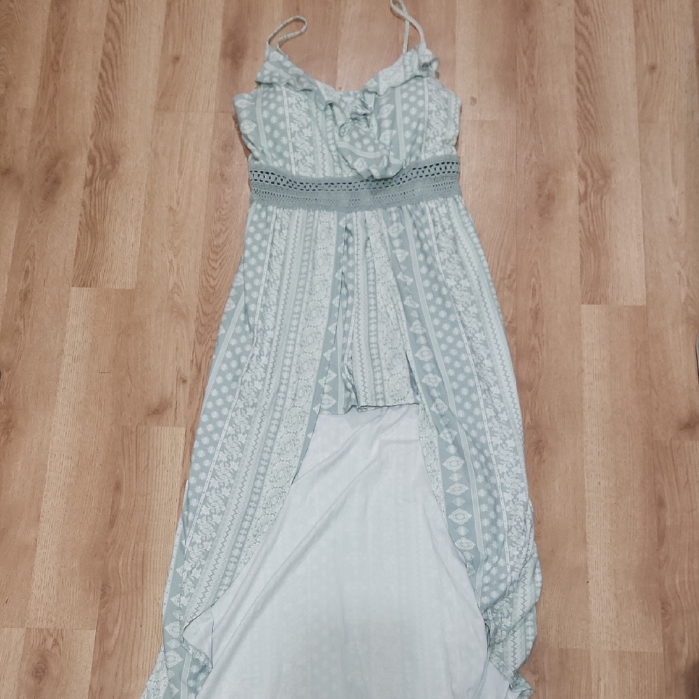 No Boundaries Light Blue High Low Dress